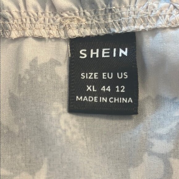 SHEIN Cream and Black Floral Blouse - Picture 2 of 3